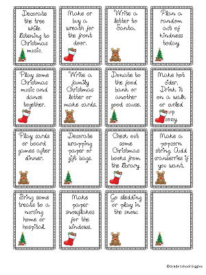 Kids Advent Activity Calendar Cards 1