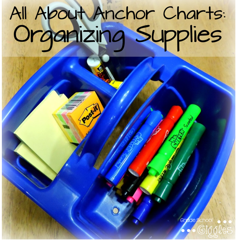 Anchor Charts Organizing Supplies