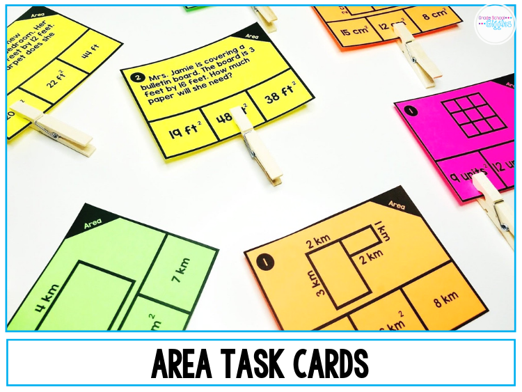 Hands-on activities make learning math so much more fun! Plus, they really help kids understand the concepts better. If you're looking for activities to teach area and perimeter, this blog post is for you. There are ideas for teaching kids to find the area and perimeter of rectangles and of irregular shapes. Plus, you'll find a link to additional resources like task cards and worksheets with word problems that you can use in your lessons. 3rd grade #Area #Math #3rdGrade #Teaching