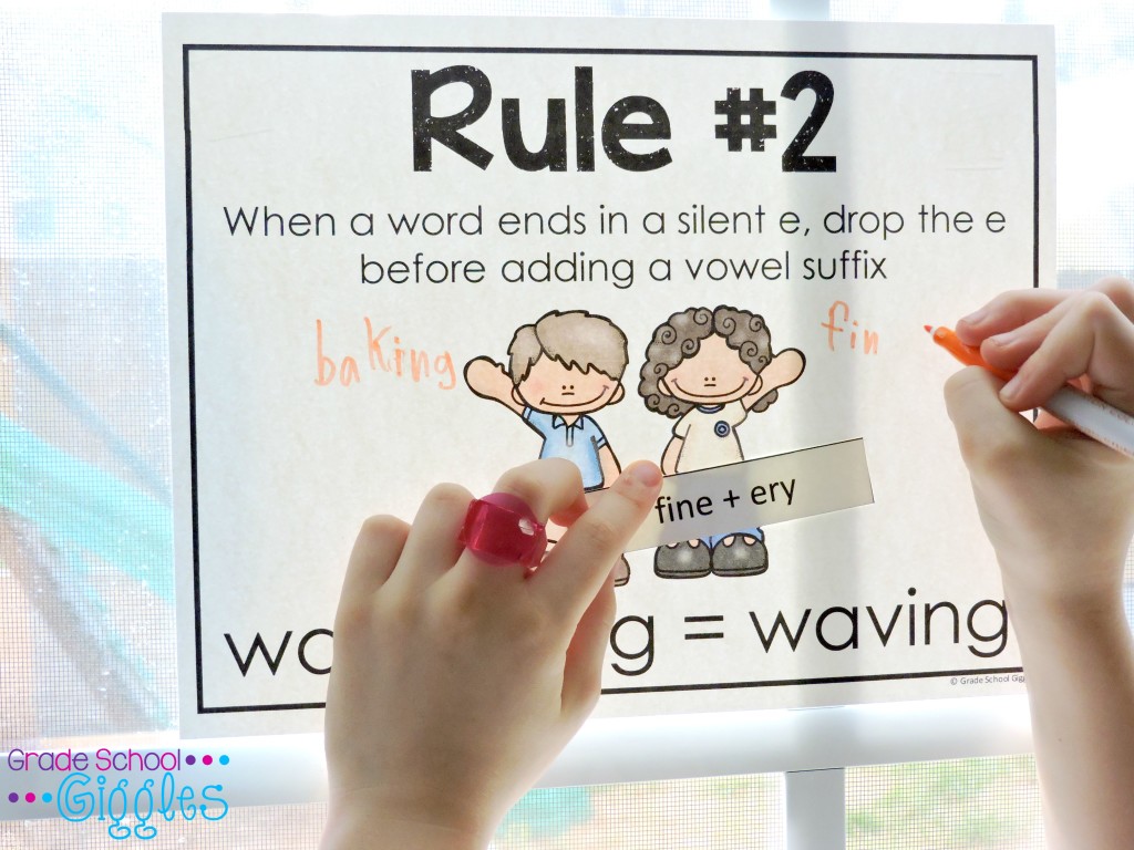 Although these 5 tips apply to teaching any new concept, this blog post focuses specifically on applying the strategies to teaching suffix spelling rules. Elementary students need plenty of support and opportunities for hands-on learning activities. This post shares several ideas and free printable resources for teaching suffix spelling rules using common suffixes and base words. The free printables include an anchor chart, rules posters, a foldable flipbook, and a word sorting activity.