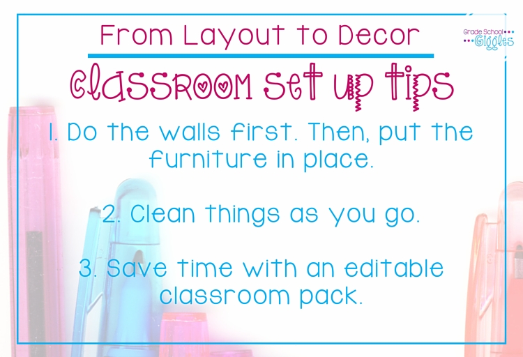 From layout to decor, this post is about how to easily set up your classroom. Get a free back to school checklist and some quick tips to help keep your back to school prep on track.