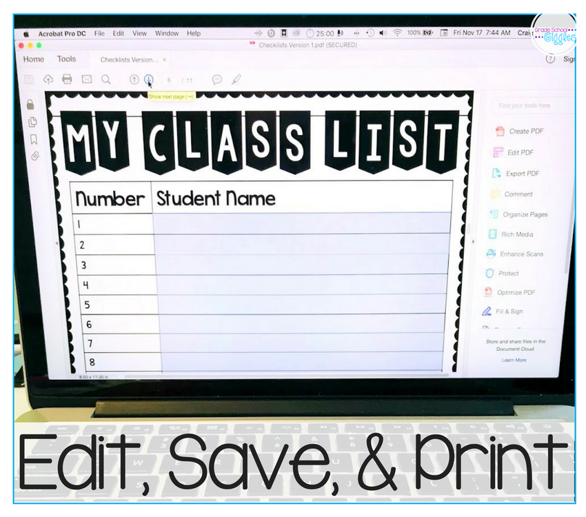 Checklists can be a key tool in your classroom management and organization. That's why every teacher needs these 7 free printable checklists. Whether it's your first year teaching or your tenth, checklists are a tool that makes it easy to track things like the standards you've covered, the prep you'll need to do as you write your lesson plans, important daily and weekly to-do lists, which kids have completed individual assessments or mastered specific learning goals. #Teaching #TeacherChecklists