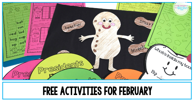 Do you teach kindergarten through third grade? Do you need some fun activities for popular February topics like Groundhog Day, Valentine's Day, kindness, dental health, or Black History Month? This post shares classroom freebies for kids in kindergarten, first, second, and third grade including worksheets, free printables, and projects like a George Washington Carver craftivity or a tooth shape book. Plus, you'll find reading recommendations for stories related to February social studies topics.