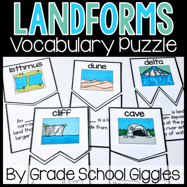 Landforms Vocabulary Puzzle