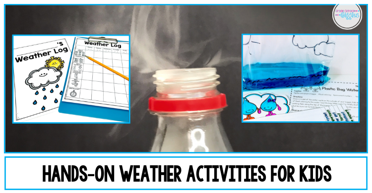 I love teaching science with hands-on activities because reading about science isn't the same as doing it. Some of my favorite projects and experiments for a second or third-grade weather unit include creating a cloud in a bottle, demonstrating the water cycle in a bag, and keeping a weather log. The free weather activities in this blog post are fun for kids. Plus, you'll find printables for teaching about weather tools, instruments, symbols, and vocabulary. 2nd, 3rd, 4th #weatheractivities