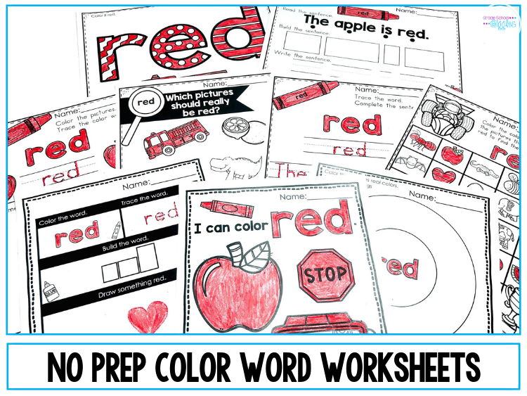 Colors and color words are important skills for kindergarten students to master. Learning to read and write color words helps young students develop independence reading directions and writing simple sentences. This blog post has fun ideas for teaching colors and color words. Plus, there are free printable color word crowns. There are also links to center activities, worksheets, and other resources. #Teach #Colors #Kindergarten #ColorWords