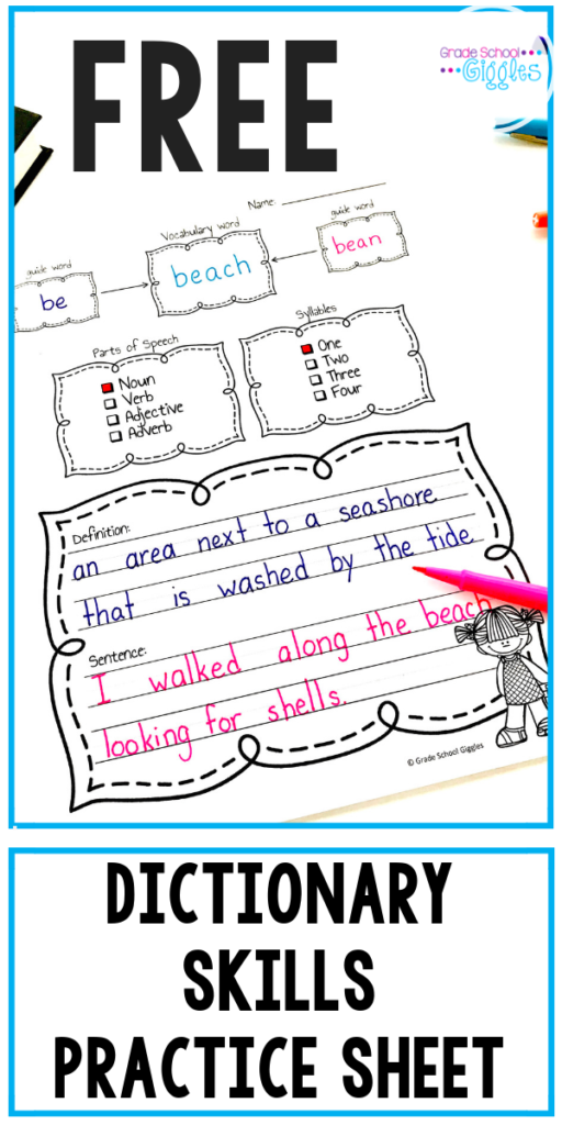 Teaching kids how to use a dictionary involves a lot of different skills: using guide words, finding definitions, identifying parts of speech, checking their spelling, determining the number of syllables in words, etc. Whether your students use a book or an online dictionary, they need to learn how to find the correct page and understand the entry. It takes a lot of practice for kids to master dictionary skills. 2nd grade | 3rd grade Common Core Standards L.2.2.E and L.2.4.E #2ndGrade #3rdGrade