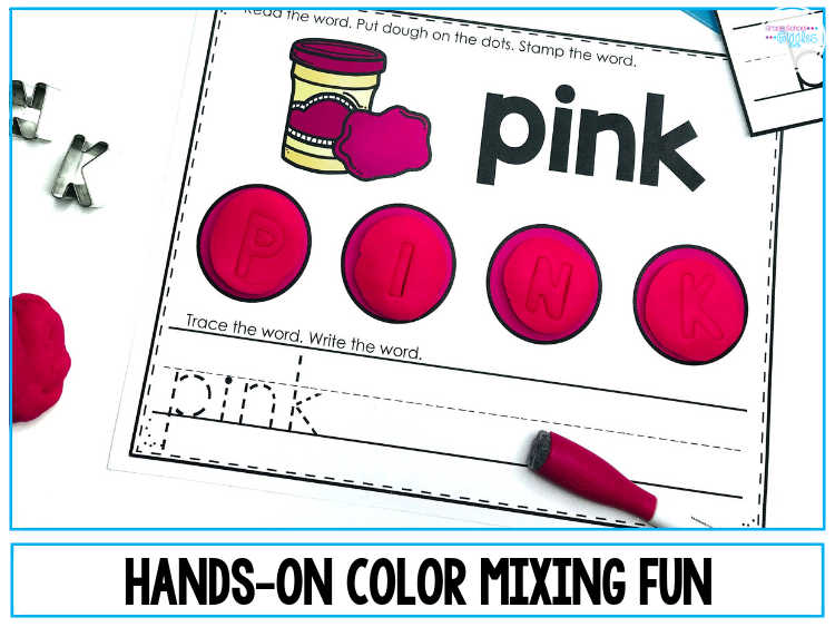 Colors and color words are important skills for kindergarten students to master. Learning to read and write color words helps young students develop independence reading directions and writing simple sentences. This blog post has fun ideas for teaching colors and color words. Plus, there are free printable color word crowns. There are also links to center activities, worksheets, and other resources. #Teach #Colors #Kindergarten #ColorWords