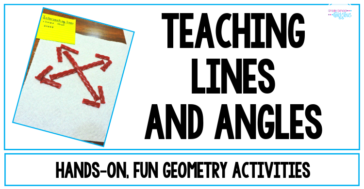 While some teachers dread teaching geometry, I LOVE it. There are so many hands-on activities that kids love! Building the types of angles (acute, right, obtuse...) and designing models for important vocabulary terms like lines, line segments, rays, etc. is so much more fun when candy is involved. What student wouldn't have fun learning with this simple classroom activity? 2nd grade | 3rd grade | 4th grade #Math #Teaching #ThirdGrade #FourthGrade #Elementary