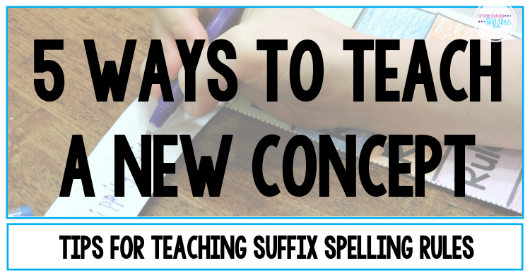 Although these 5 tips apply to teaching any new concept, this blog post focuses specifically on applying the strategies to teaching suffix spelling rules. Elementary students need plenty of support and opportunities for hands-on learning activities. This post shares several ideas and free printable resources for teaching suffix spelling rules using common suffixes and base words. The free printables include an anchor chart, rules posters, a foldable flipbook, and a word sorting activity.