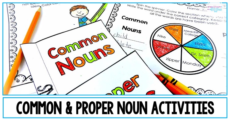 I used to dread teaching my students to identify common and proper nouns. Then, I shifted my lessons away from the workbook and started looking for ways to teach grammar with engaging activities instead. I started using interactive worksheets, partner games, centers, etc. Cut and paste exercises, word sort activities, craftivity projects, and coloring pages engaged my students. Grammar was finally fun! #FirstGrade #SecondGrade #ThirdGrade #CommonAndProperNouns