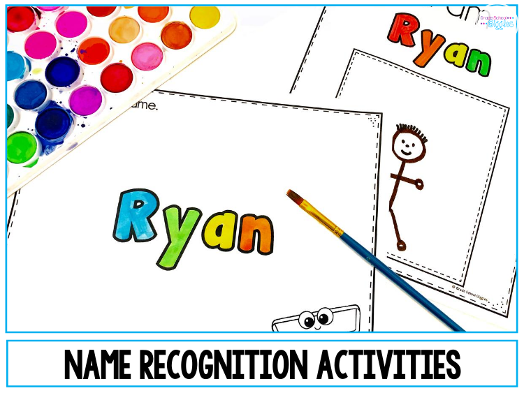 Name writing practice is important for kids in kindergarten. Creating handwriting worksheets for each student in their classroom is a lot of work for teachers. This editable pack of printable sheets makes it easy. Simply enter your classroom roster & 14 different practice pages will automatically populate for all the children in your class. Kids will love the fun activities including tracing, writing, painting with watercolors, and other awesome fine motor activities. #NameWriting #Kindergarten