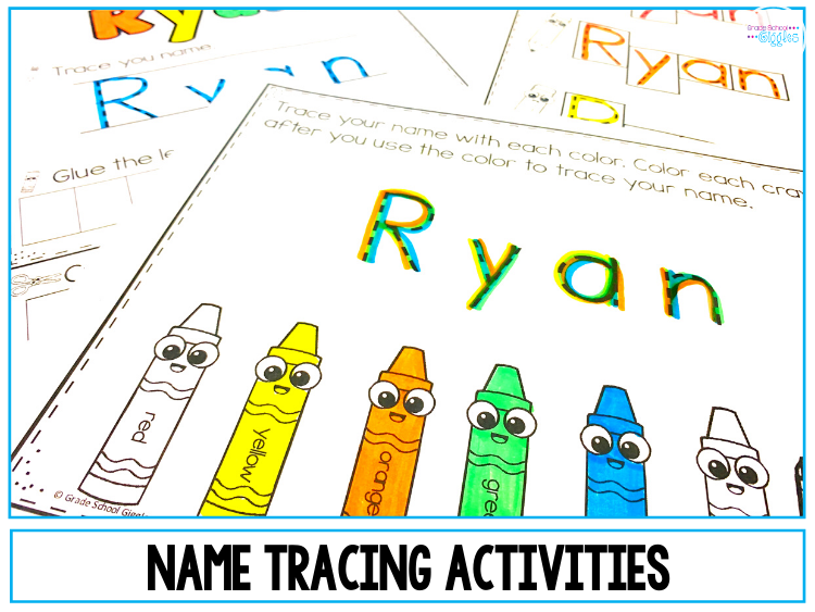 Name writing practice is important for kids in kindergarten. Creating handwriting worksheets for each student in their classroom is a lot of work for teachers. This editable pack of printable sheets makes it easy. Simply enter your classroom roster & 14 different practice pages will automatically populate for all the children in your class. Kids will love the fun activities including tracing, writing, painting with watercolors, and other awesome fine motor activities. #NameWriting #Kindergarten