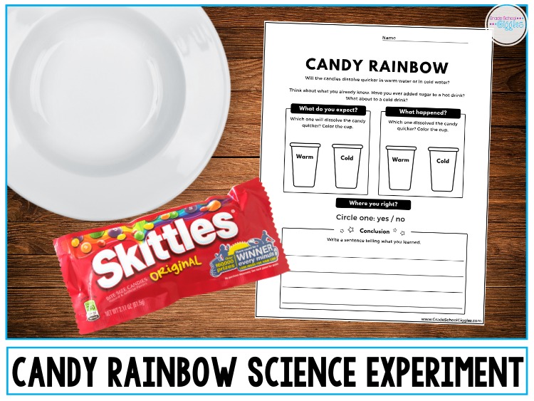 Candy rainbow science experiment