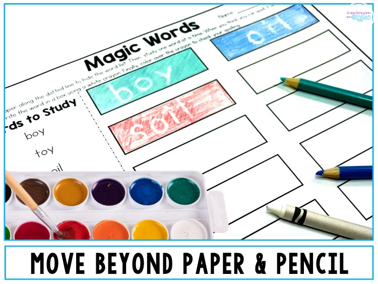 Magic Watercolor Practice Activity For Spelling Words