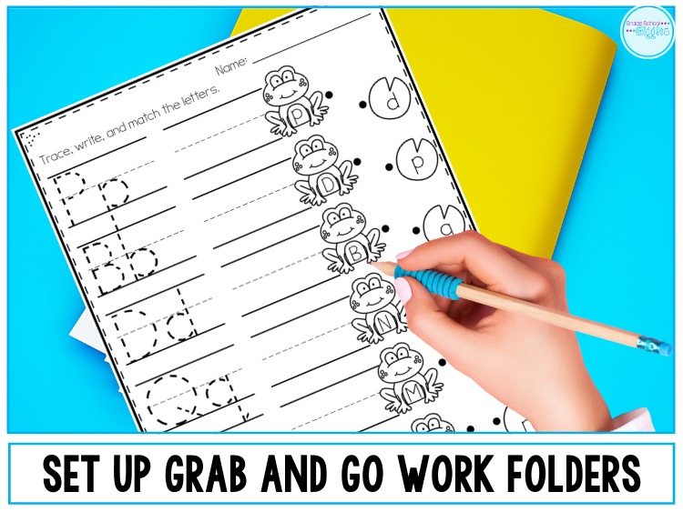 Set up grab and go work folders