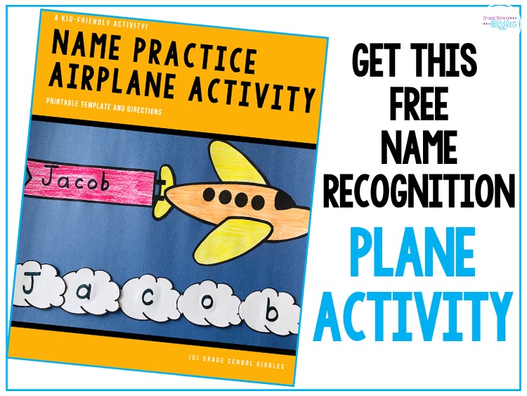 Get this free name recognition airplane activity