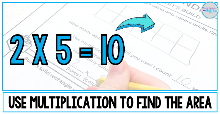 Use multiplication to find the area of a rectangle