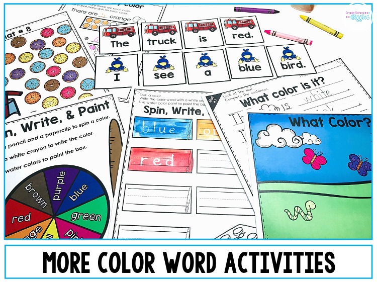 More Color Word Activities