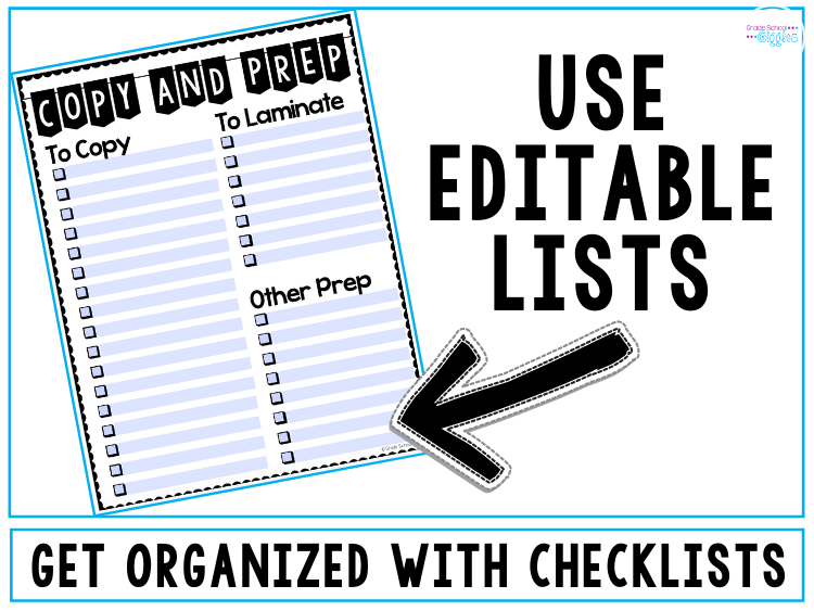 Use editable lists & get organized with checklists