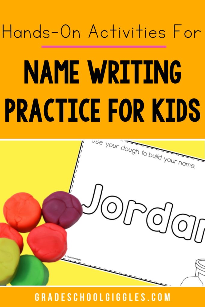Pinnable image: Hands-On Activities for Name Writing Practice For Kids