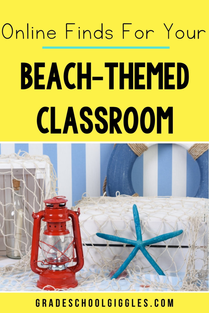 Beach Themed Classroom Pinnable Image