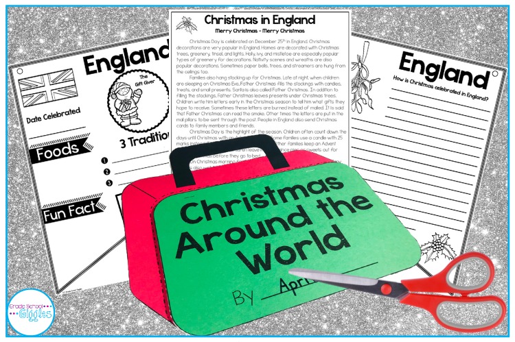 Christmas Around the World Activities - Get a reading passage, a banner, a craft, and a holiday passport for 10 different countries