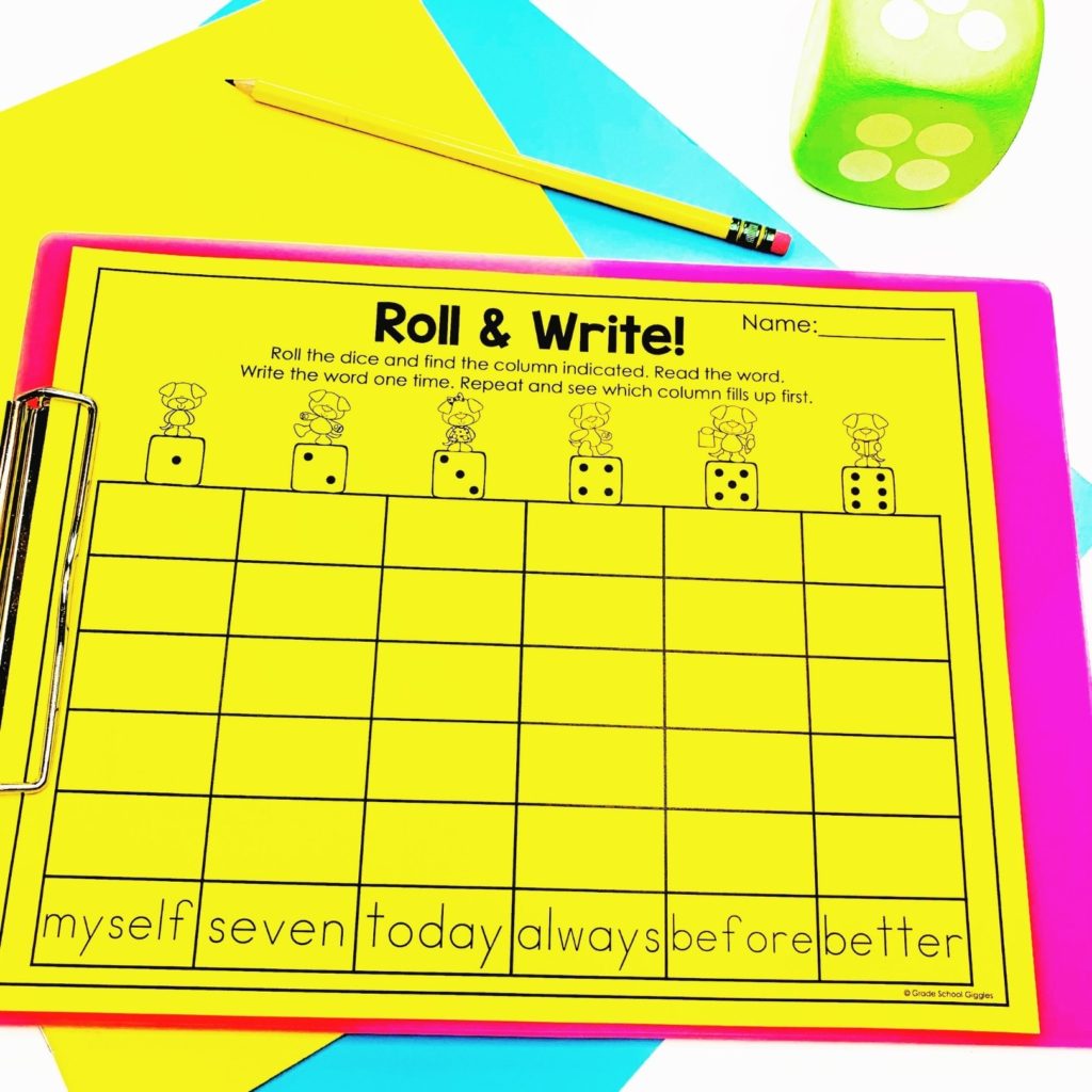 Roll and Write Activities