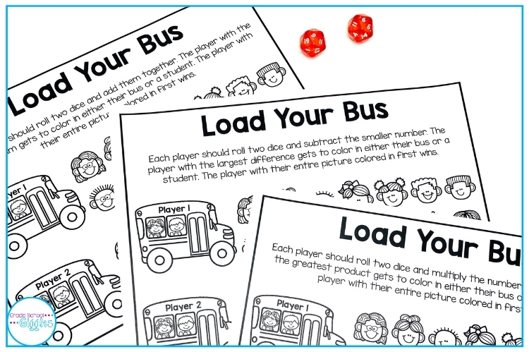No-prep printable learning games for math