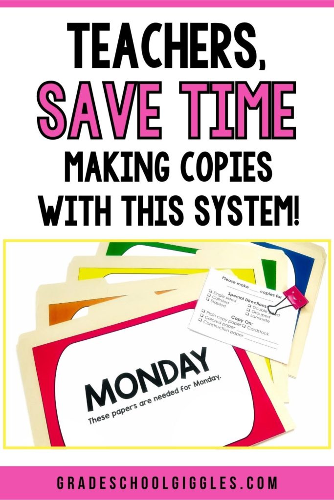Teachers, save time making copies with this system. 