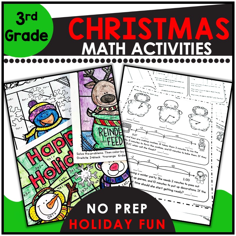 Christmas math activities for third grade