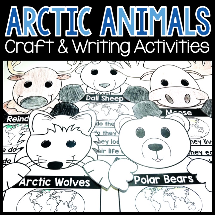 Arctic animals craft and writing activities bundle