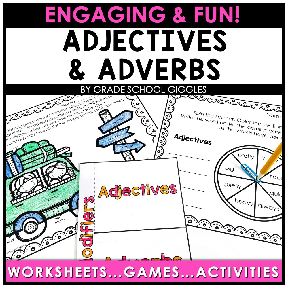 Parts of Speech Printables - Adjectives and Adverbs