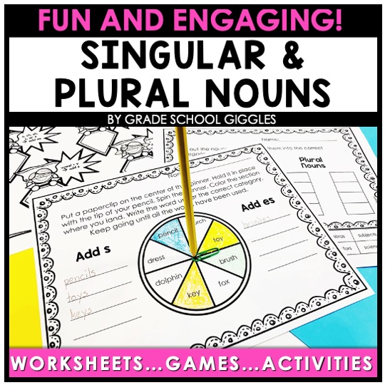 Parts of Speech Printables - Singular and Plural Nouns