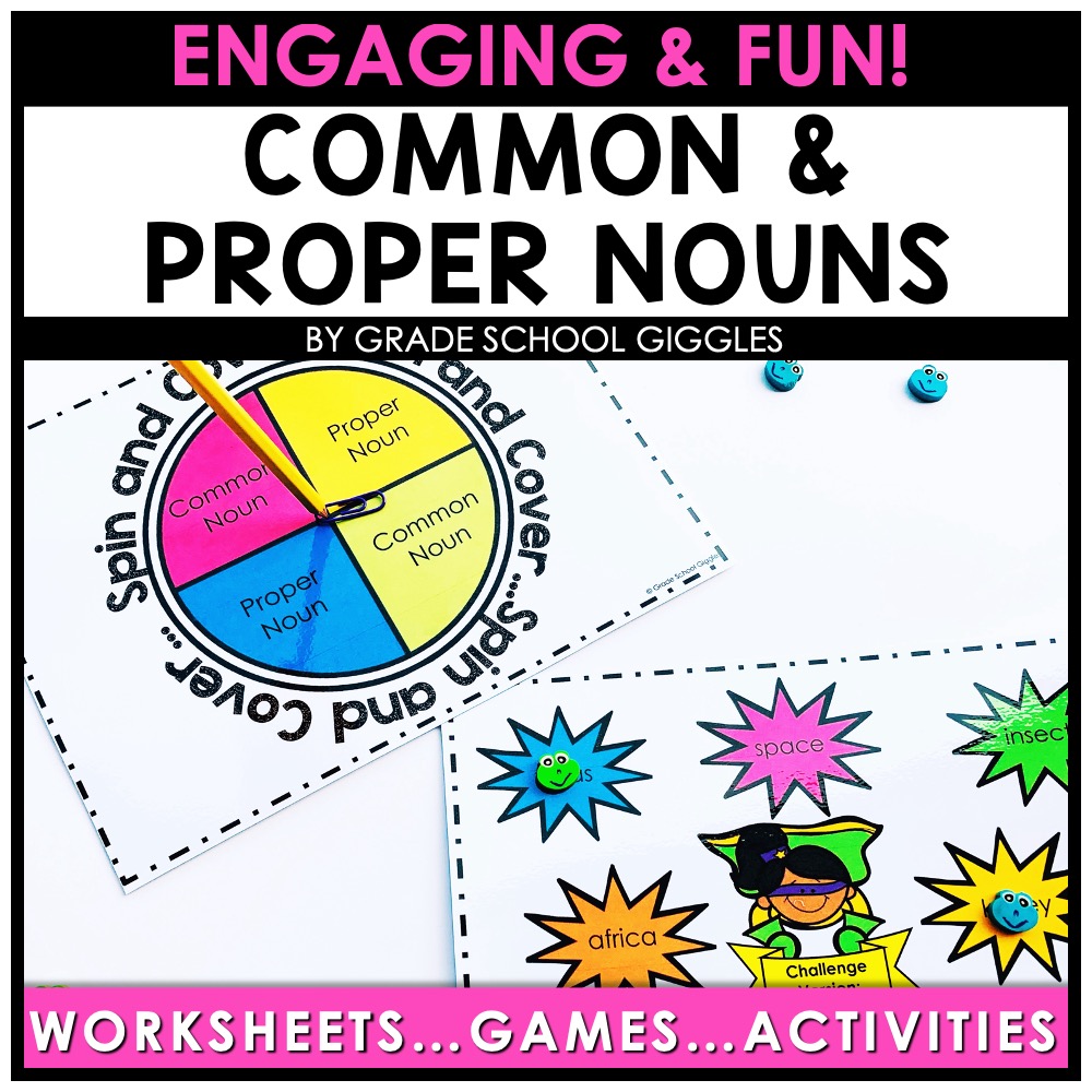 Parts of Speech Printables - Common and Proper Nouns