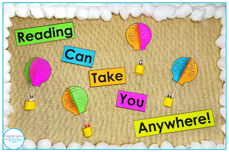 Hot Air Balloon Bulletin Board For Reading