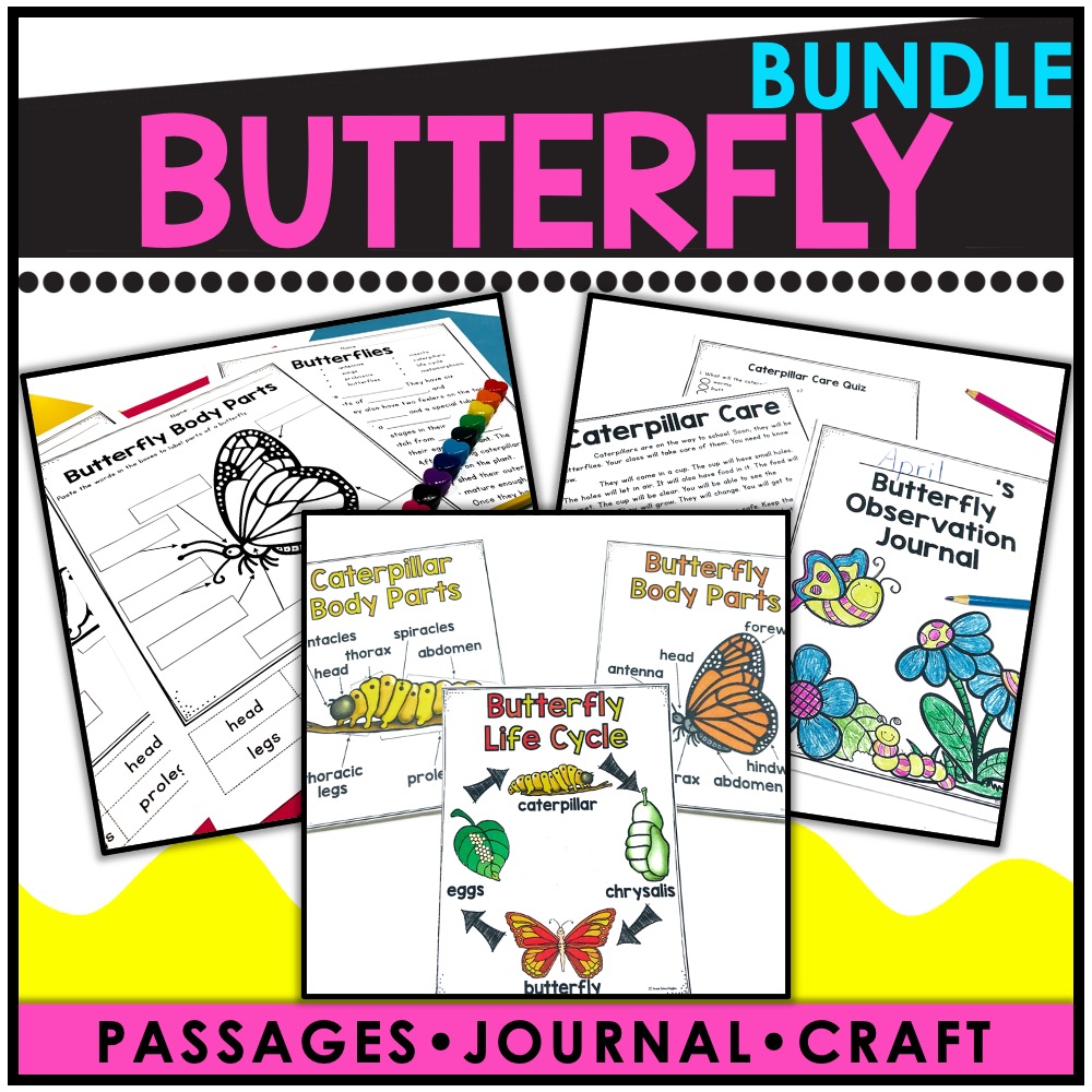 Bundle Of Activities For Learning About Butterflies And The Butterfly Life Cycle