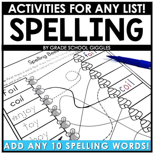Editable Spelling Activities For Any List Of 10 Words