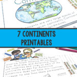 Earth has seven continents: North America, South America, Africa, Europe, Asia, Australia, and Antarctica. This 7 continents necklace is a fun craft project to help teach the world continents. Print the free template with an outline of each continent. Color the continents. Visit all of them on a map and look up facts. This craft is great for homeschool kids or for up to the second or third-grade level. If you're looking for activities for your continents lesson, this activity is always a hit.