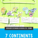 Earth has seven continents: North America, South America, Africa, Europe, Asia, Australia, and Antarctica. This 7 continents necklace is a fun craft project to help teach the world continents. Print the free template with an outline of each continent. Color the continents. Visit all of them on a map and look up facts. This craft is great for homeschool kids or for up to the second or third-grade level. If you're looking for activities for your continents lesson, this activity is always a hit.