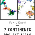 Earth has seven continents: North America, South America, Africa, Europe, Asia, Australia, and Antarctica. This 7 continents necklace is a fun craft project to help teach the world continents. Print the free template with an outline of each continent. Color the continents. Visit all of them on a map and look up facts. This craft is great for homeschool kids or for up to the second or third-grade level. If you're looking for activities for your continents lesson, this activity is always a hit.