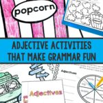 What do popcorn & paper bags have to do with teaching grammar? They're two of my favorite tools for teaching adjectives. Your grammar lesson will stick better if it involves more than just giving a definition & completing exercises on a worksheet. These fun activities will teach kids what an adjective is. They'll brainstorm a list of descriptive words & practice describing things as they eat popcorn. They'll compare & describe mystery objects. Each activity has a free anchor chart & handouts.