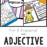 What do popcorn & paper bags have to do with teaching grammar? They're two of my favorite tools for teaching adjectives. Your grammar lesson will stick better if it involves more than just giving a definition & completing exercises on a worksheet. These fun activities will teach kids what an adjective is. They'll brainstorm a list of descriptive words & practice describing things as they eat popcorn. They'll compare & describe mystery objects. Each activity has a free anchor chart & handouts.