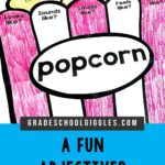 What do popcorn & paper bags have to do with teaching grammar? They're two of my favorite tools for teaching adjectives. Your grammar lesson will stick better if it involves more than just giving a definition & completing exercises on a worksheet. These fun activities will teach kids what an adjective is. They'll brainstorm a list of descriptive words & practice describing things as they eat popcorn. They'll compare & describe mystery objects. Each activity has a free anchor chart & handouts.