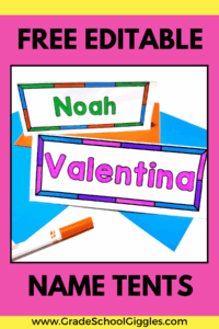 There are lots of different ways for kids to practice name writing. From hands-on name writing art for preschool kids to custom tracing and copying worksheets in kindergarten these creative activities and custom sheets provide ideas for daily practice. They can be used at school or at home to develop the handwriting skills kids need. If you're wondering how to teach your kids to write their names, looking for fun ways to practice, or want a free name tent template, check out this blog post.