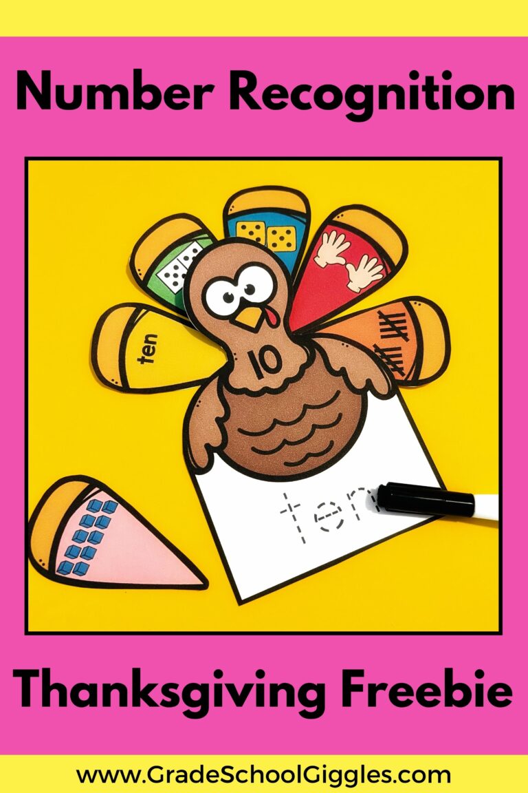 Free Thanksgiving Number Recognition Activities!