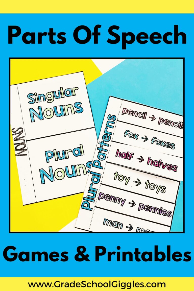 5 Fun Parts of Speech Games and Printables