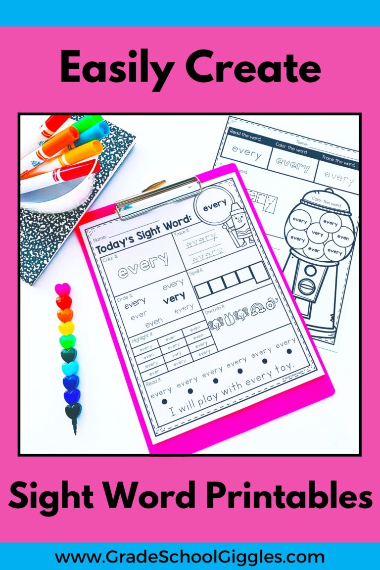 The Easiest Way To Create Sight Word Printables