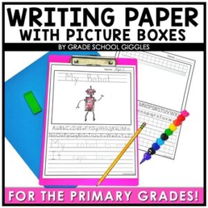Writing Template With Lines & Picture Box Primary Writing Paper With Drawing Box