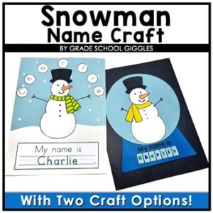 Snowman Name Cut & Paste Craft: Christmas Name Practice, Winter Build Your Name